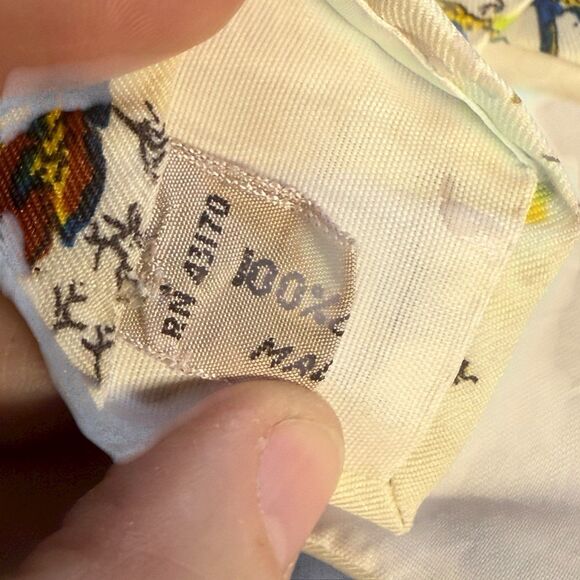 Vintage Gino Pompei Handmade Italy Tie Shakespeare Quote Novelty Floral Print - Picture 7 of 11